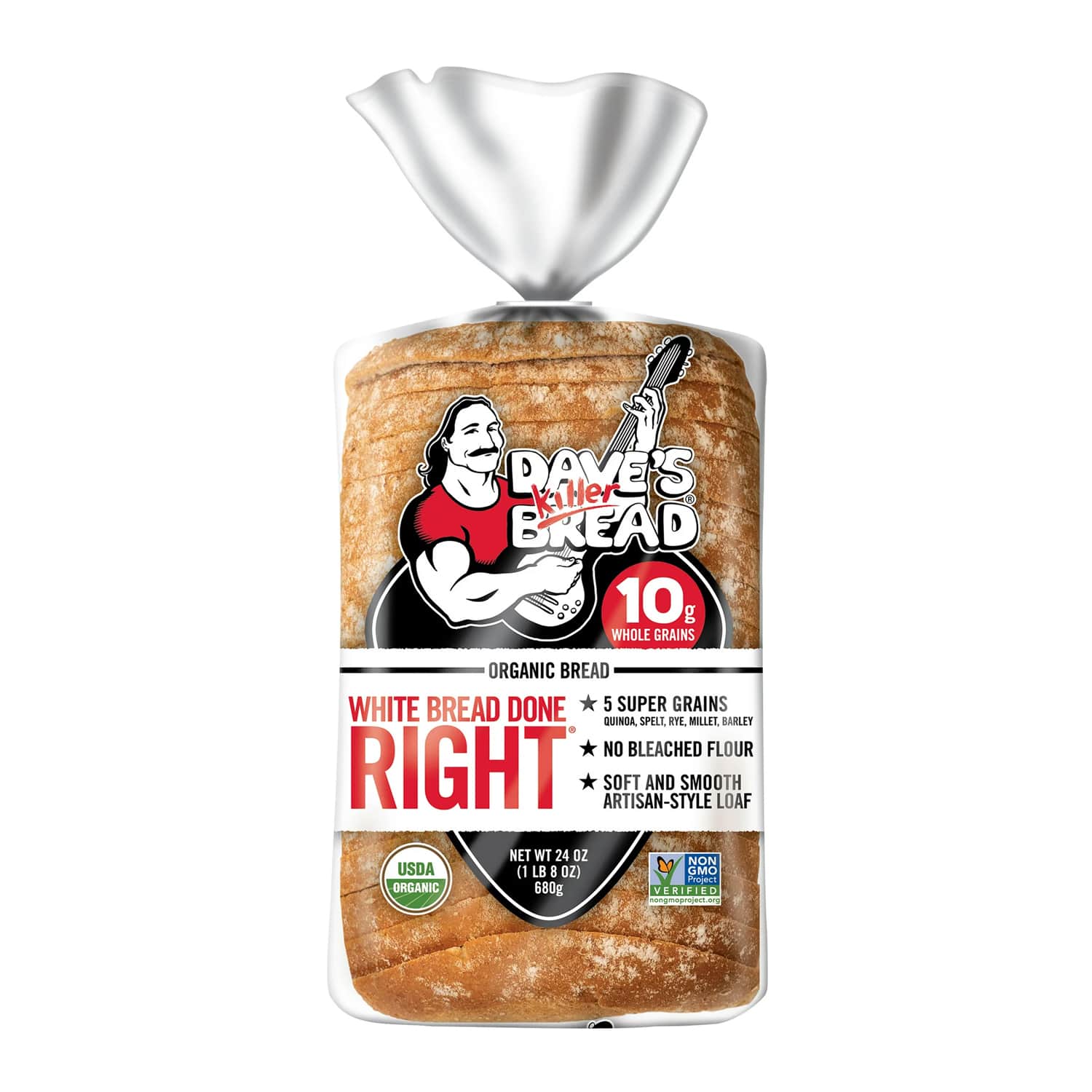 Dave's Killer Bread White Bread Done Right Organic Bread Loaf, 24 oz - Image 4